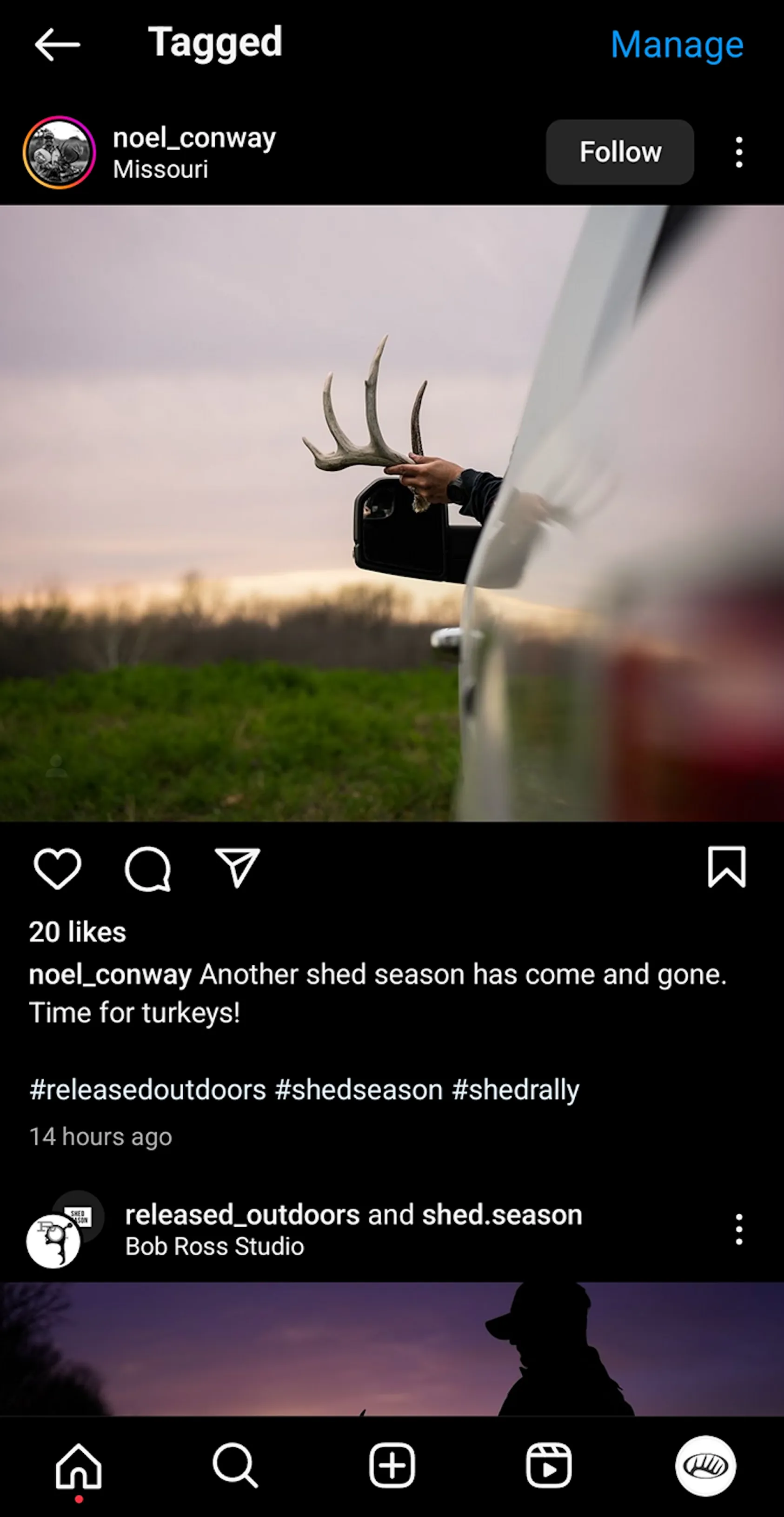 Person shed hunting in field