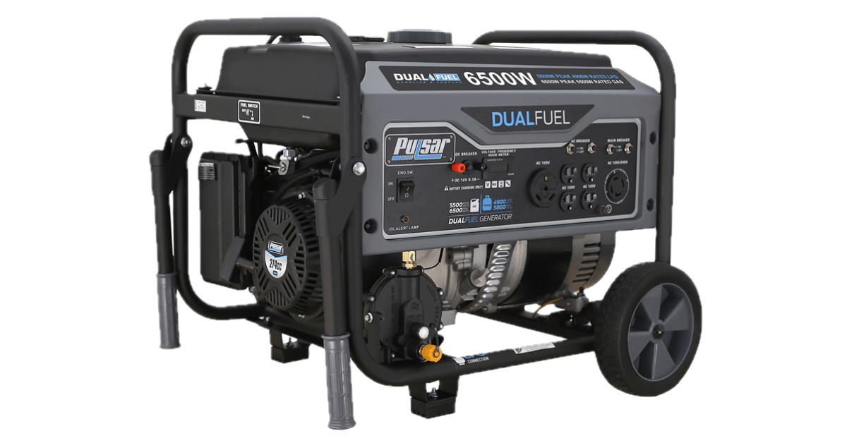 Pulsar 6,500W Portable Dual Fuel Generator