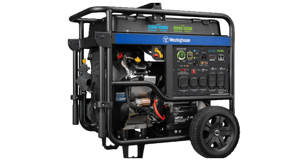 Westinghouse WGen12000DFc Generator - Dual Fuel with CO Sensor